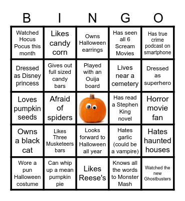 Halloween Bingo Card