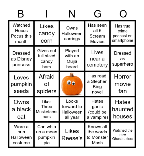 Halloween Bingo Card