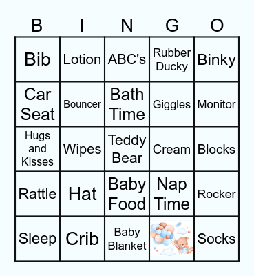 Baby Bingo Card