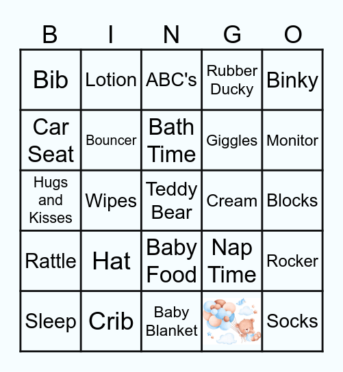 Baby Bingo Card