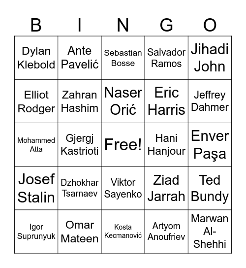 TCC Bingo Card