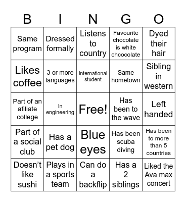PBSN bingo Card