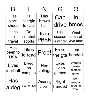 Team 24 Bingo Card