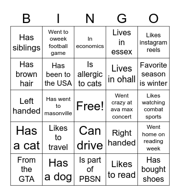 Team 24 Bingo Card