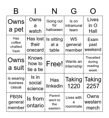 PBSN Bingo Card