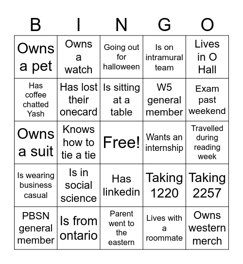 PBSN Bingo Card