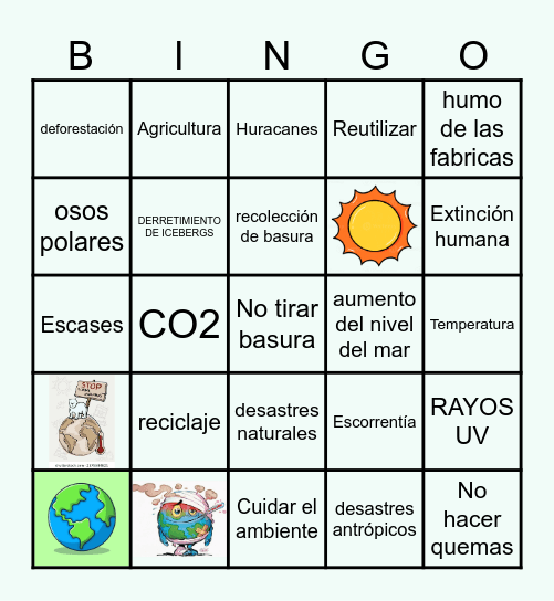 cambio climático CASC Bingo Card