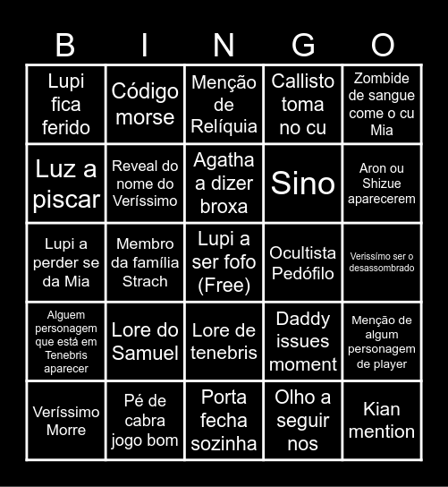 Enigmaq do Medo Bingo Card