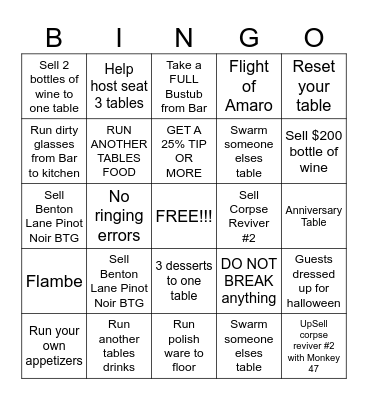 SERVER BINGO Card