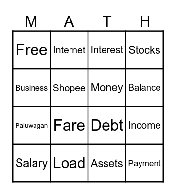 Module 5 - Mathematics of Finance Bingo Card