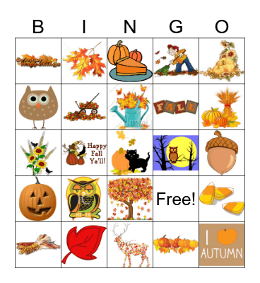 Fall Bingo Card