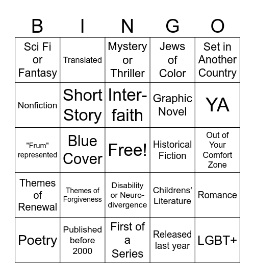 #ReadsOfAwe Bingo Card