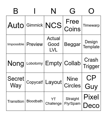 Recent Tab Bingo! Bingo Card