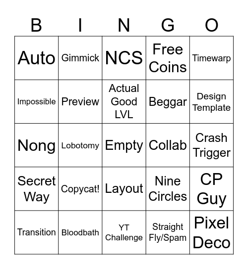 Recent Tab Bingo! Bingo Card