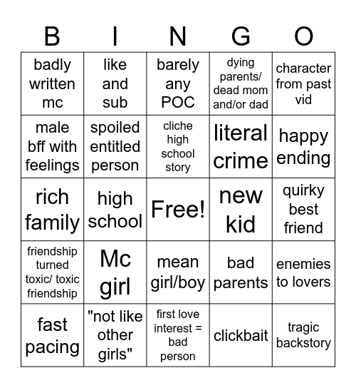 MSA Bingo Card