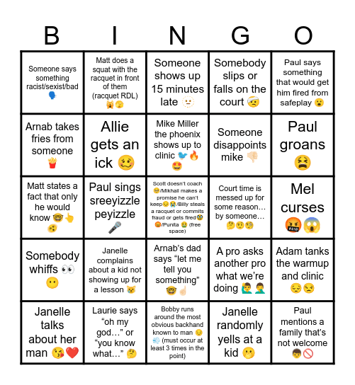 Forest Lake Bingo Card