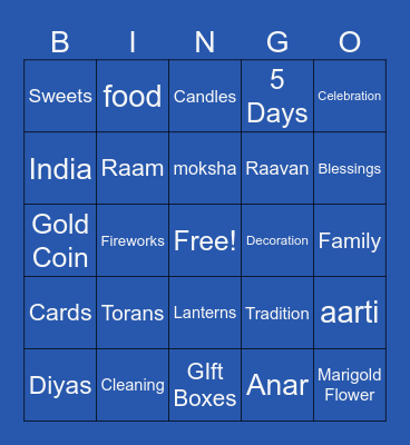 DIWALI BINGO Card