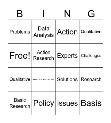 Roll Call Bingo Card