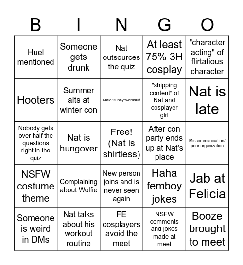 FE meet bingo! Bingo Card