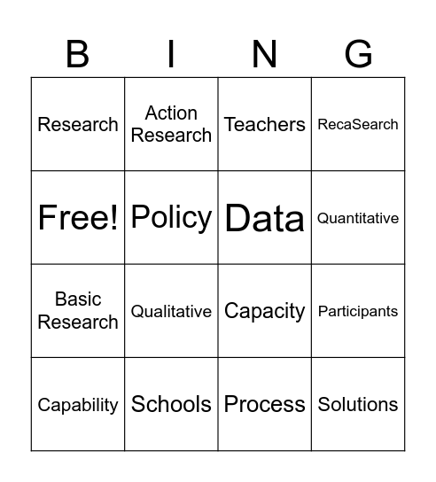 Roll Call Bingo Card