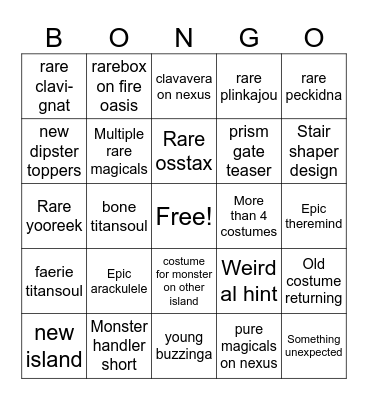 Beet therefore Bingo Card