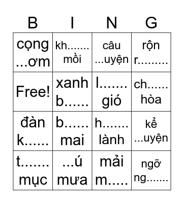 Chính tả lớp 3 - Tuần 11 Bingo Card