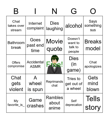 Pryms stream happenings Bingo Card