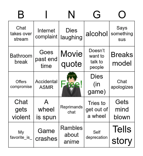 Pryms stream happenings Bingo Card