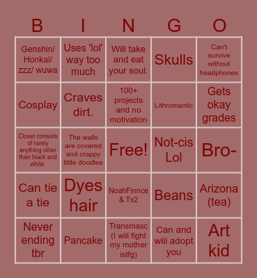 Beans Bingo lol Bingo Card