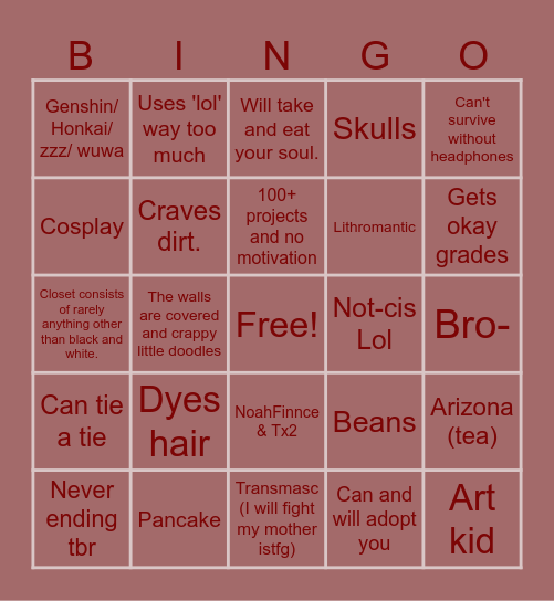 Beans Bingo lol Bingo Card