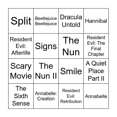 Halloween Bingo Card