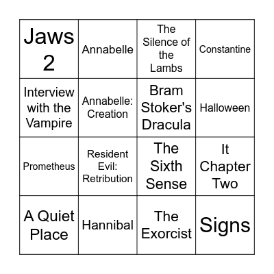 Halloween Bingo Card