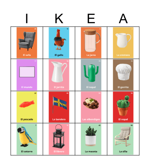 IKEA LOTERIA Bingo Card