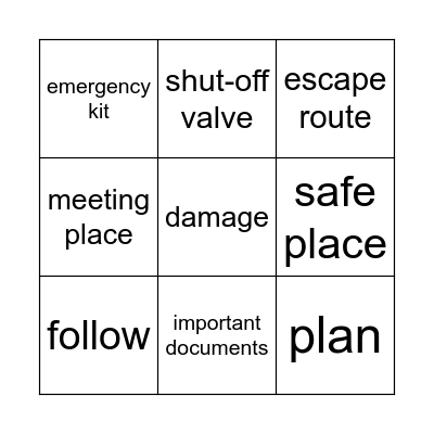 N2N Level 2 Lesson 7 Bingo Card