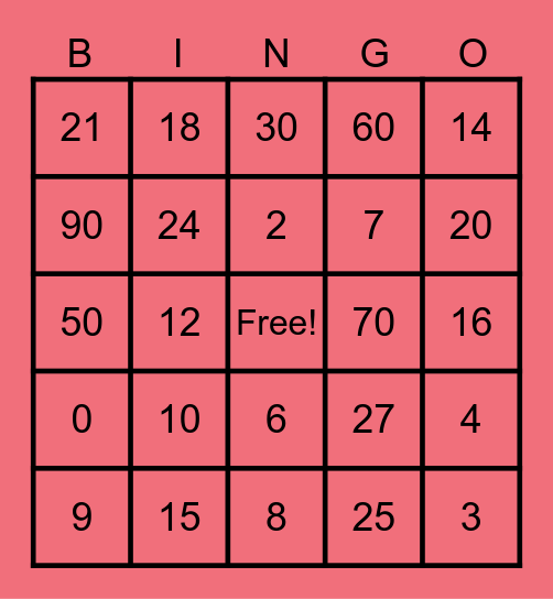 MULTIPLICATION TABLE OF 2&3 Bingo Card