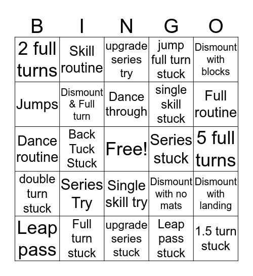 Beam Bingo Card