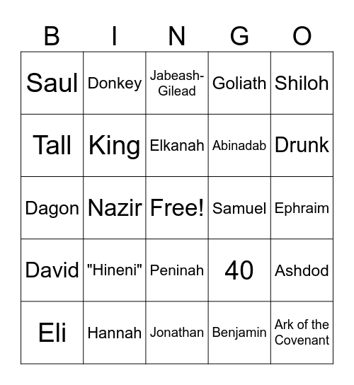 Samuel Review Bingo Card