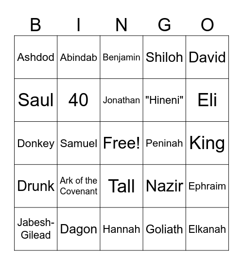 Samuel Review Bingo Card