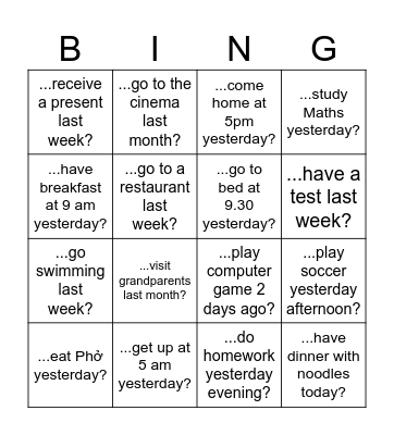 DID YOU....? Bingo Card