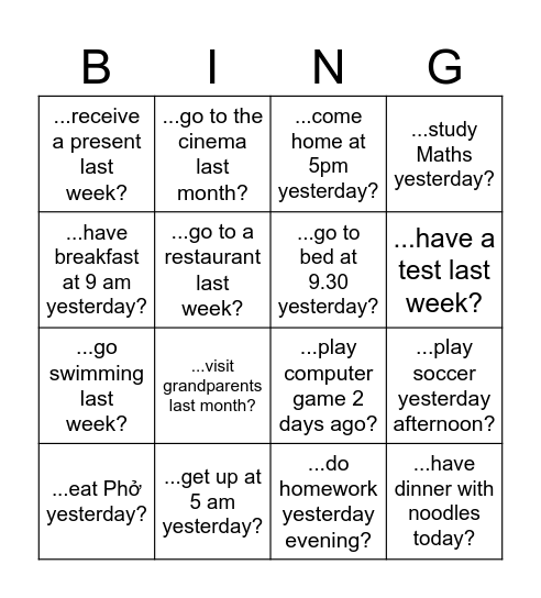 DID YOU....? Bingo Card