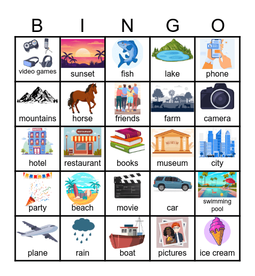 MY SUMMER VACATION Bingo Card