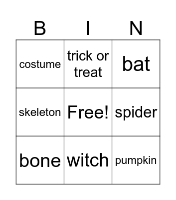 HALLOWEEN Bingo Card