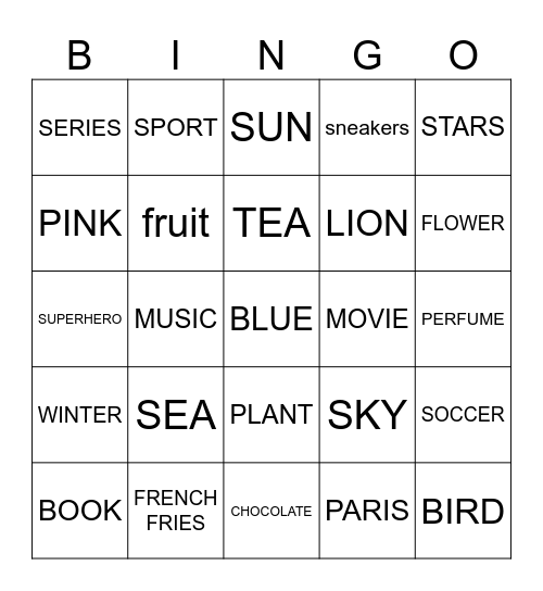 My Chinese portrait Bingo Card