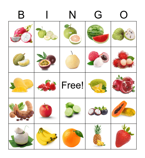 Fruit Bingo Card