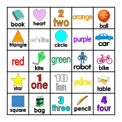 Vocabulary Bingo Card