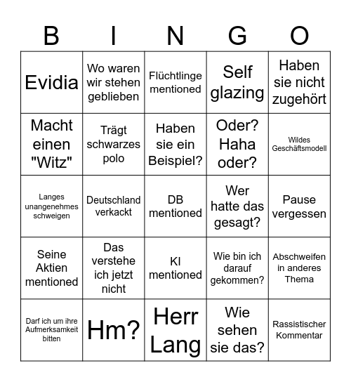 BWL macht Spaß Bingo Card