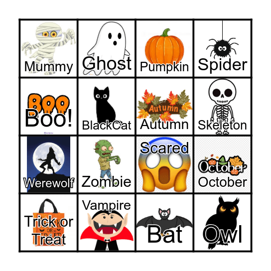 Halloween Bingo! Bingo Card