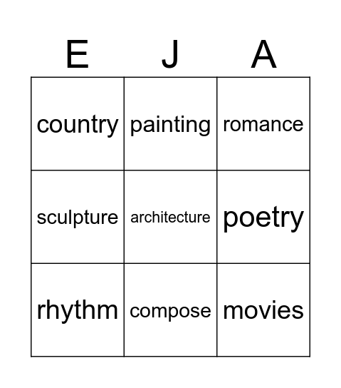 Culture & Arts Bingo Card