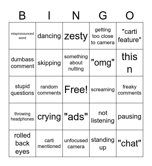 dabo bingo Card