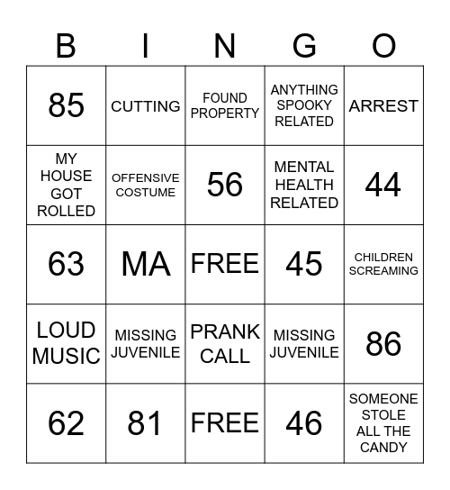 HALLOWEEN BINGO Card